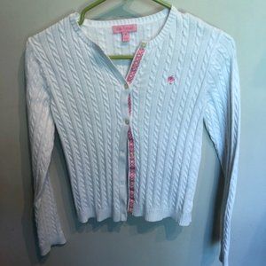 Lilly Pulitzer White Sweater with pink trim size 12 - 14